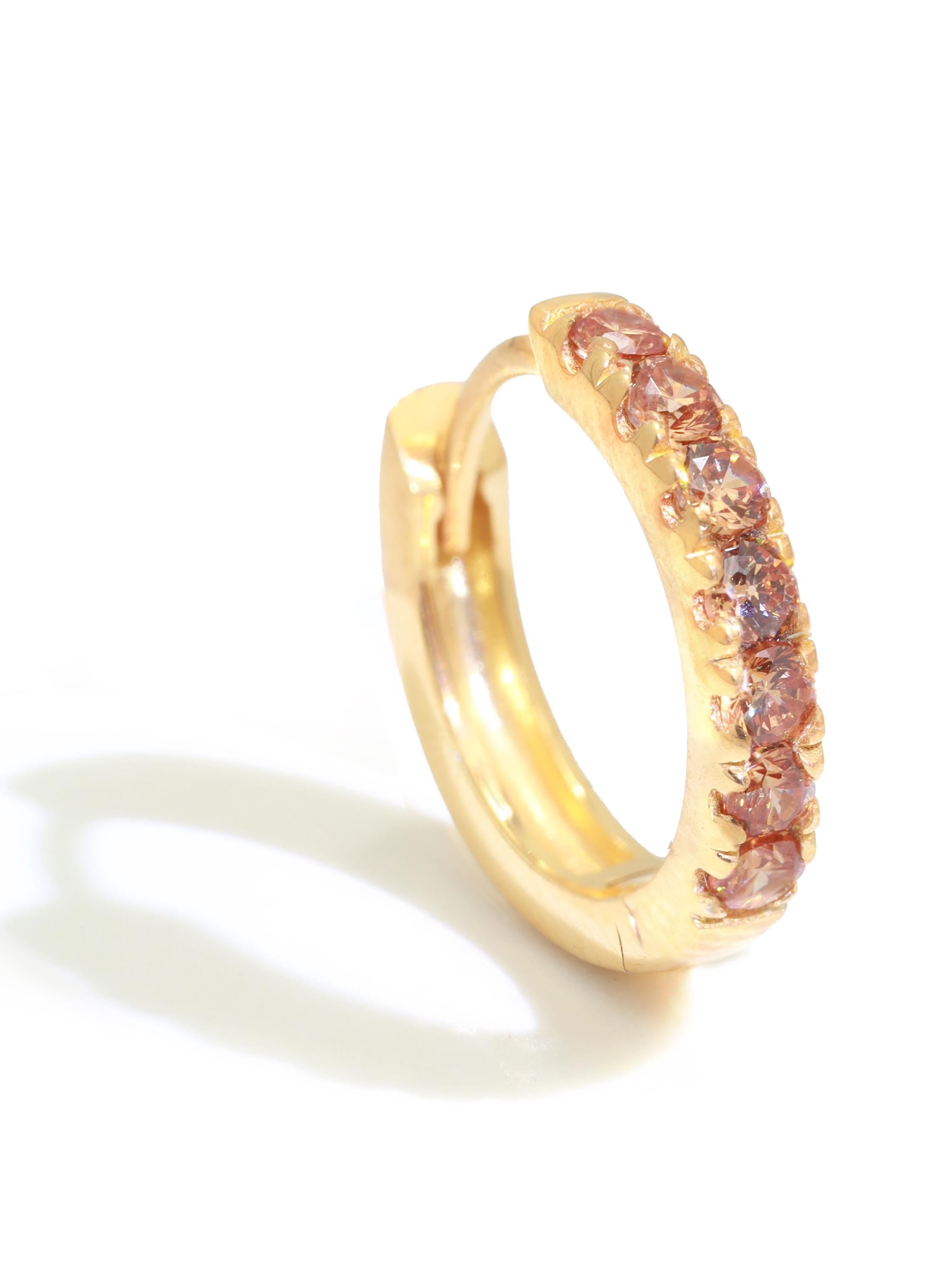 Seven Stones Citrine Hoop Earrings, November Birthstone Gifts, Huggie Hoop Earrings, Minimal Hoop Earrings Gift for Women