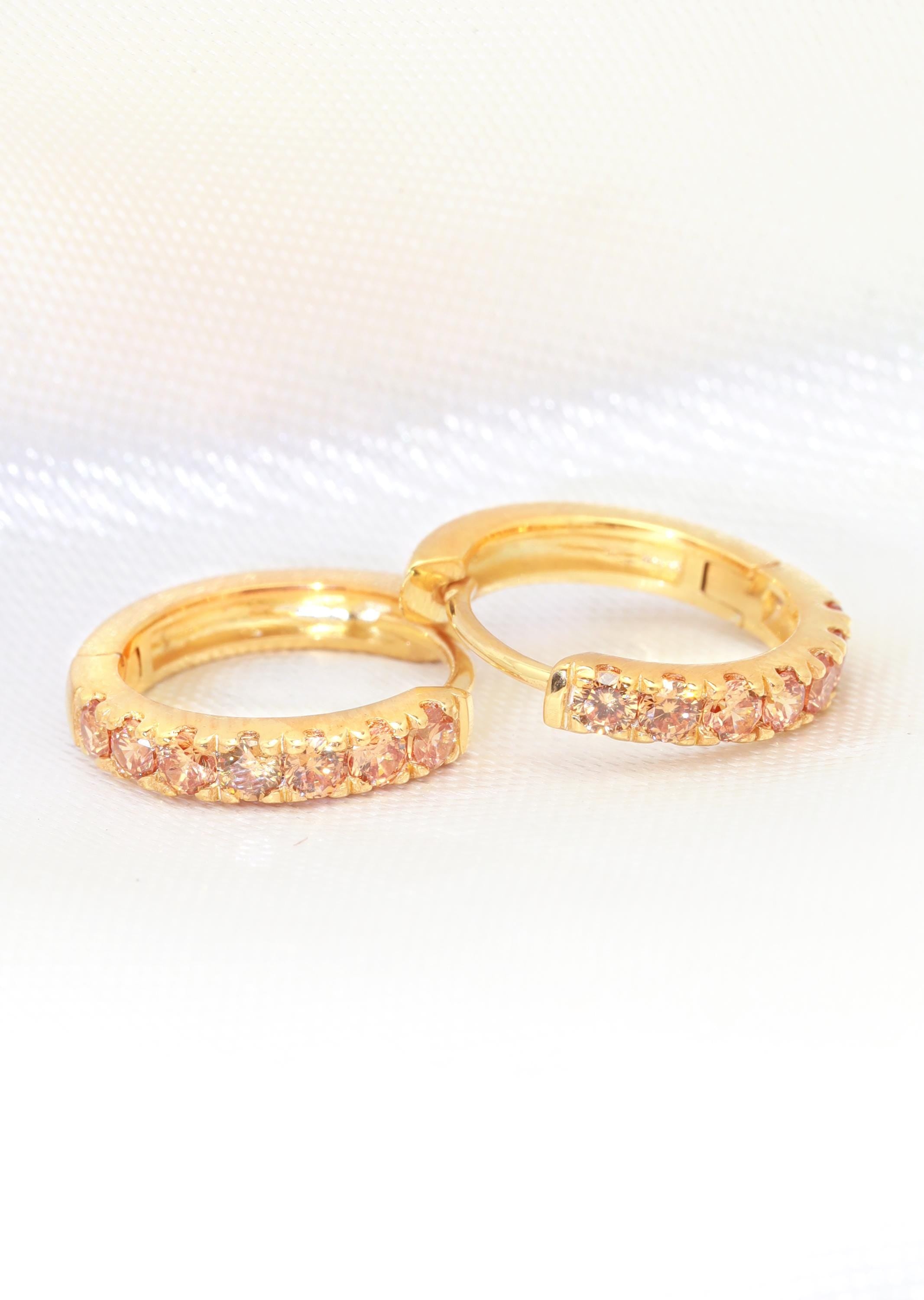 Seven Stones Citrine Hoop Earrings, November Birthstone Gifts, Huggie Hoop Earrings, Minimal Hoop Earrings Gift for Women