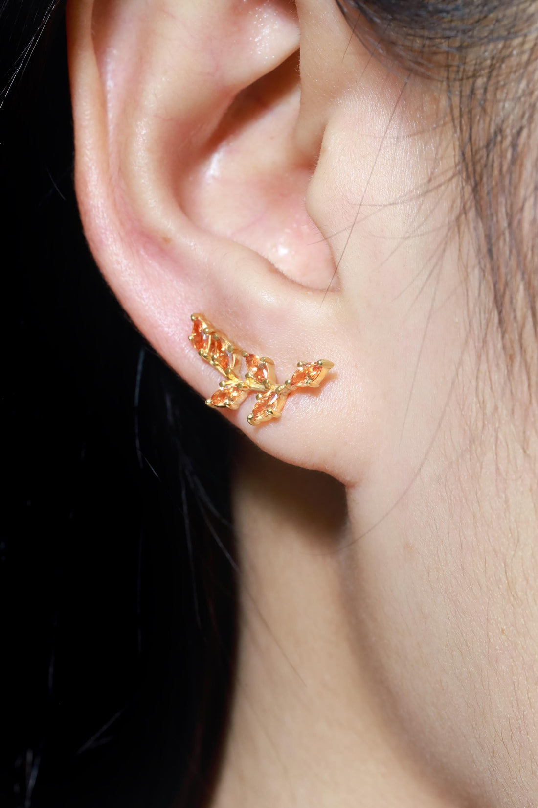 Citrine Climber Earrings, Marquise Ear Crawlers Earrings, November Birthstone, Ear Climber Earrings, Bridesmaid Gift, Wedding Earrings