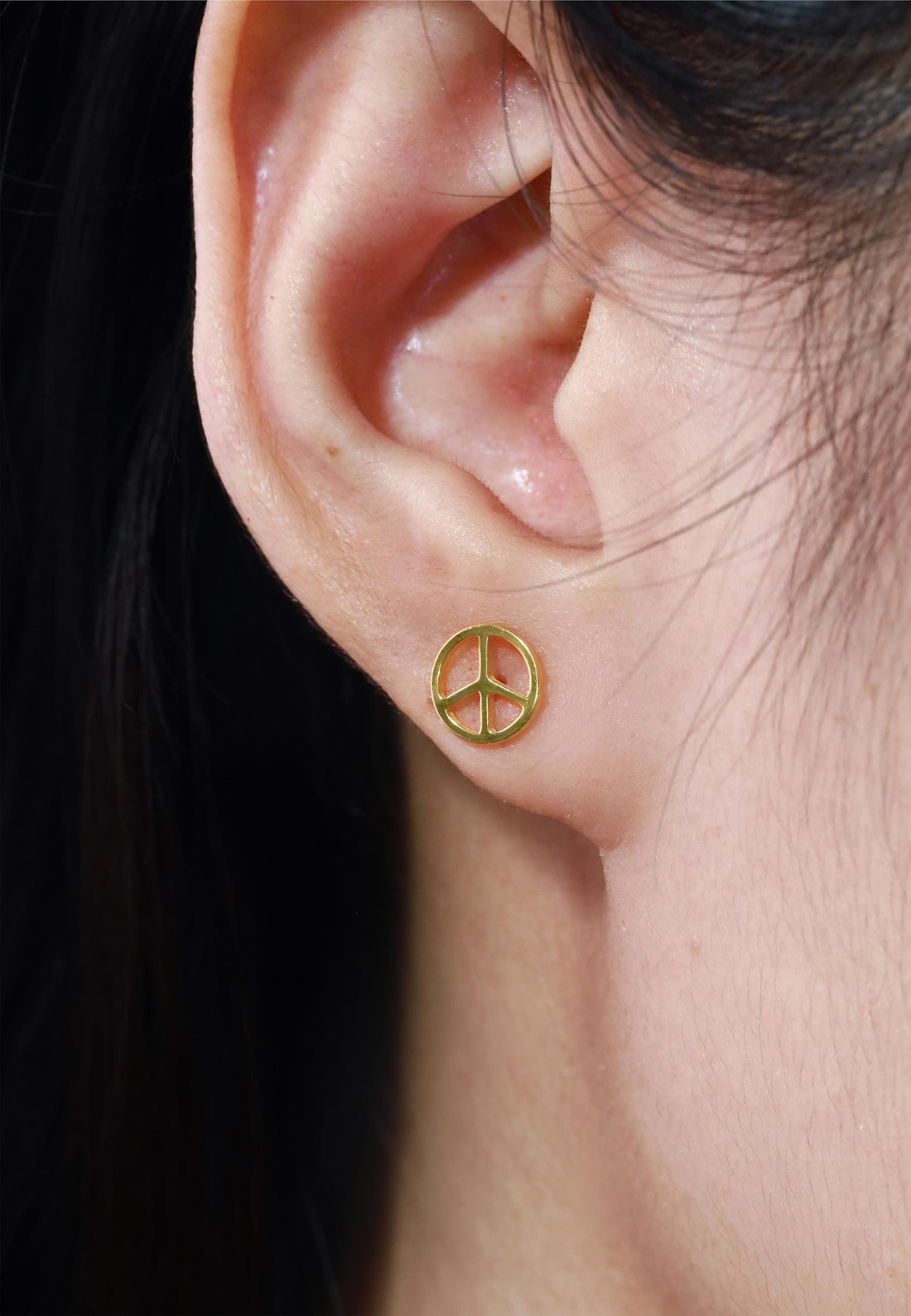 Peace Sign Stud Earrings / Hippie Earrings / Make Love Not War Earring / Minimalist Stud Earrings / Earring Gift for Her