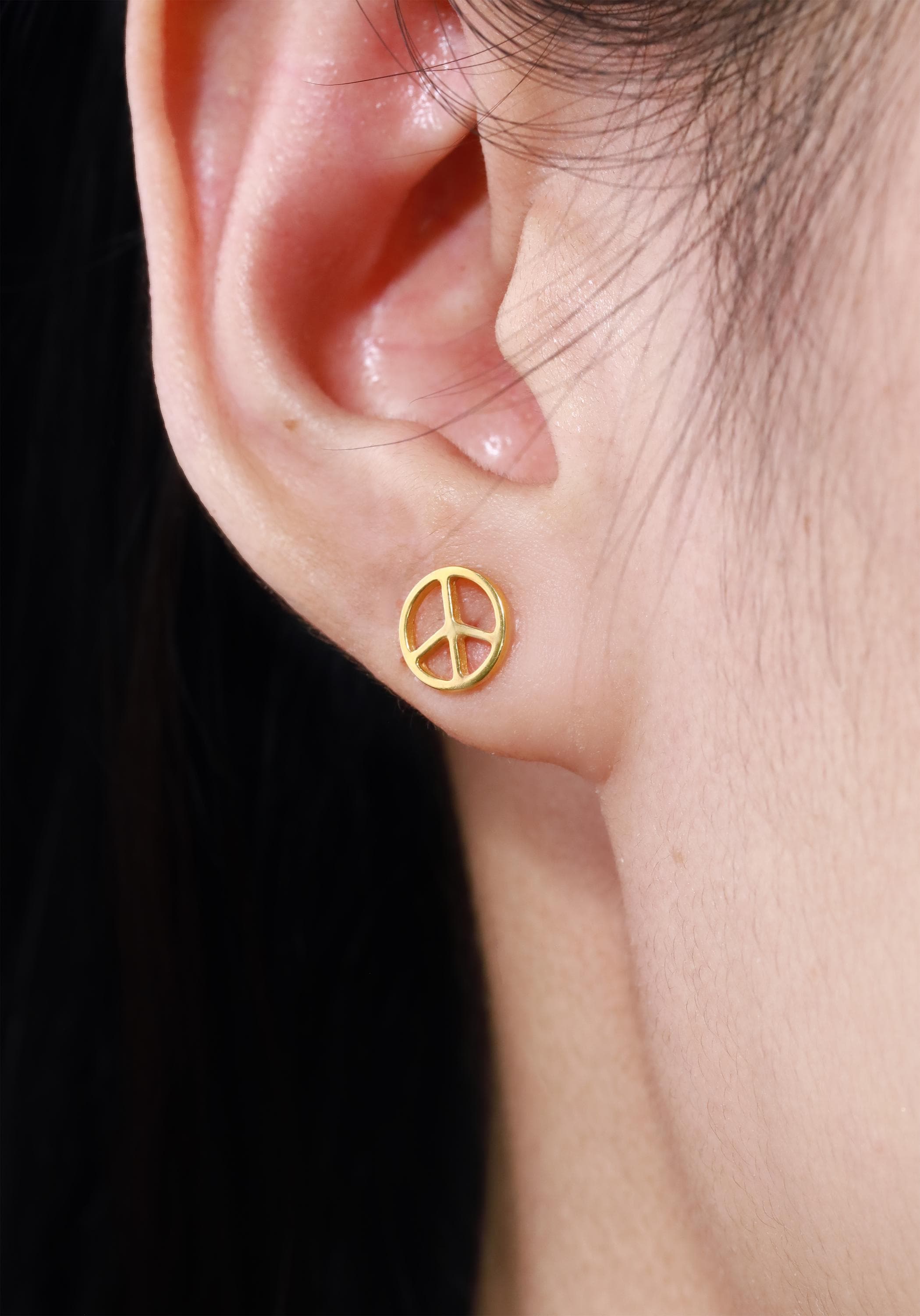 Peace Sign Stud Earrings / Hippie Earrings / Make Love Not War Earring / Minimalist Stud Earrings / Earring Gift for Her