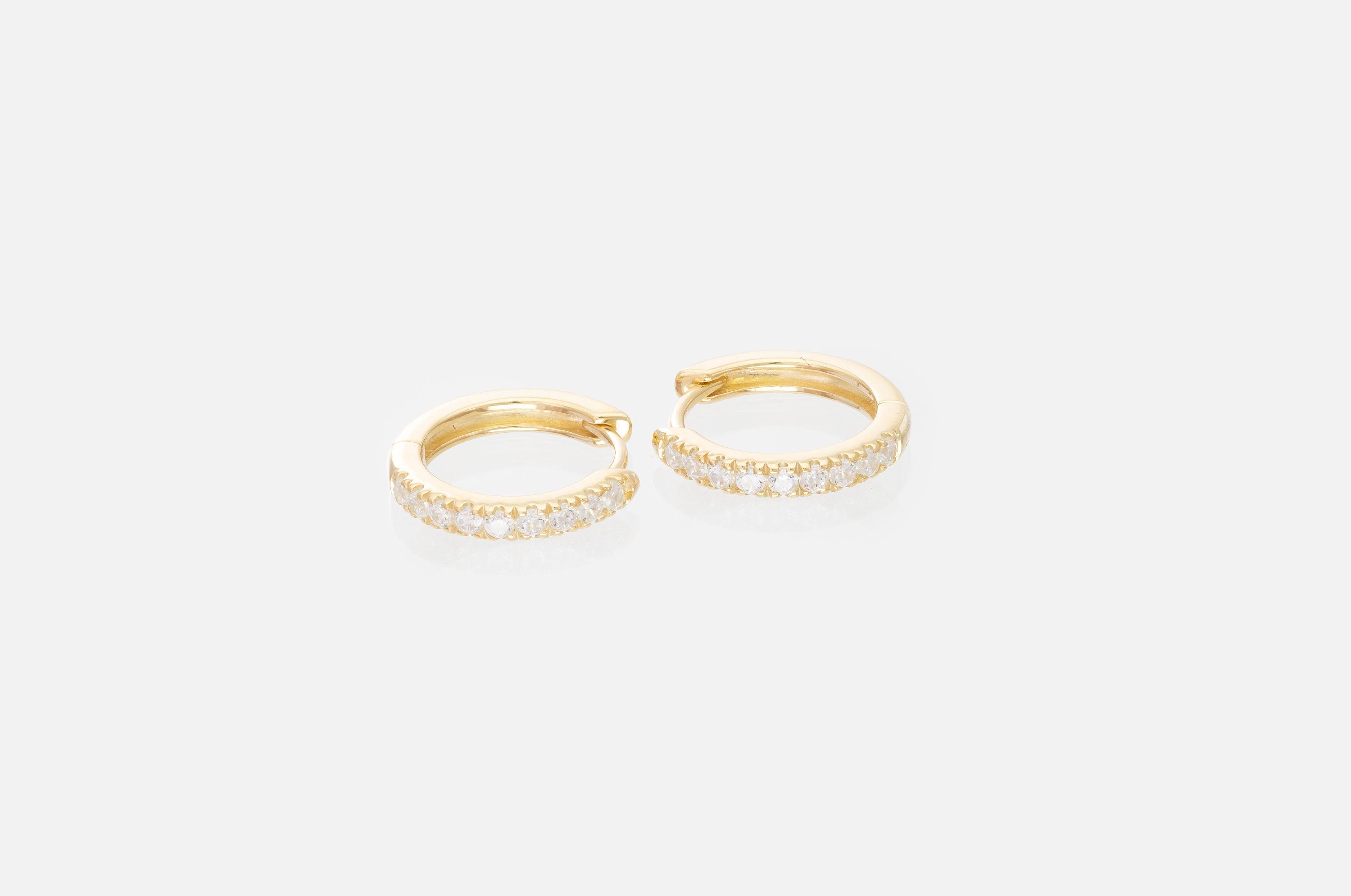 Diamonds Hoop Earrings, Huggies Earrings, Huggies Hoop Earrings, Minimal Hoop Earrings, In Stock