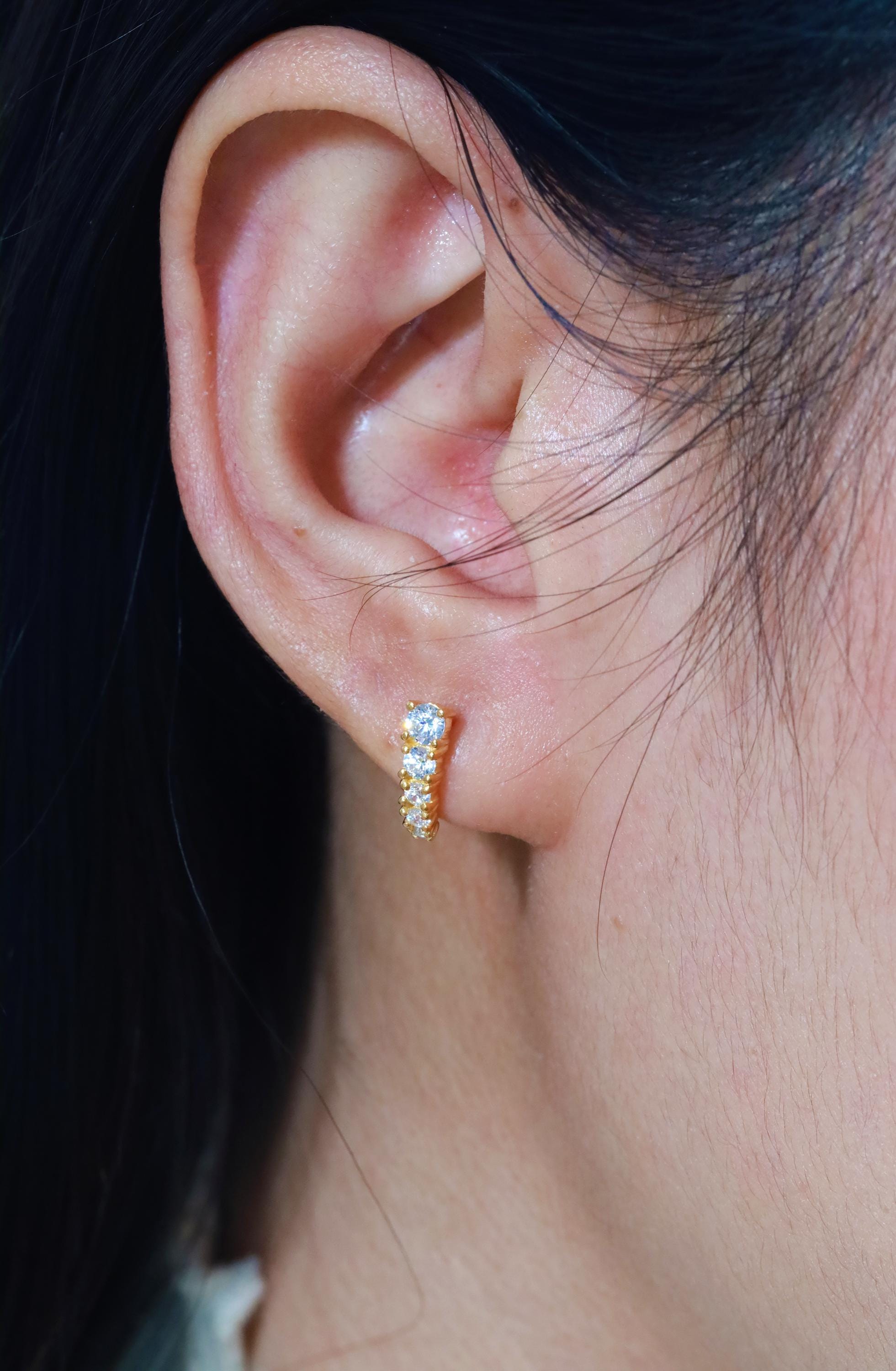 Diamond Bar Stud Earrings, April Birthstone Earrings, Dainty Minimalist Diamond Studs, Bridesmaid Bridal Gift for Her