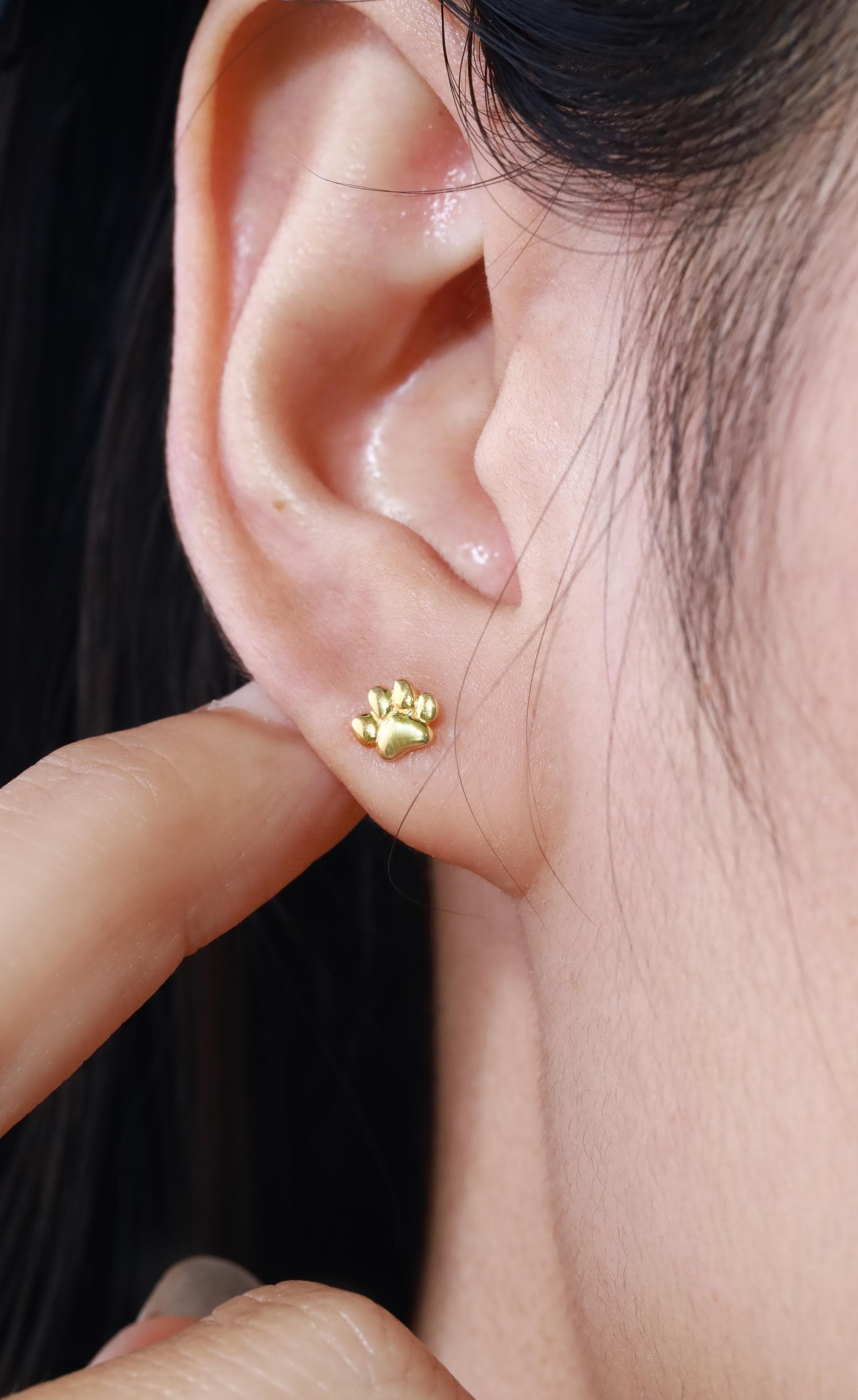 Cat Paw Earrings / Sterling Silver Stud Earrings / Small Paw Print Studs / Pet Lover Gift / Minimal Earrings / In Stock