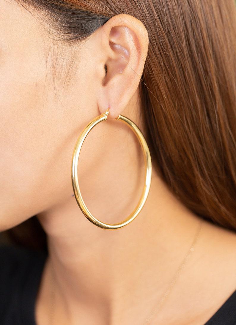 60mm Hoop Earrings, Large Hoop Earrings for Women, Statement Hoops, Classic Modern Hoop Earrings, Valentine's Day Gift
