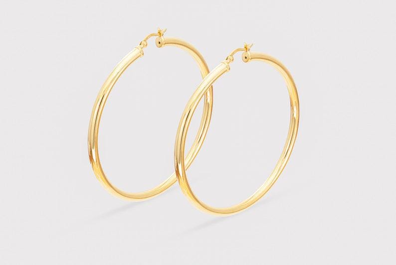 60mm Hoop Earrings, Large Hoop Earrings for Women, Statement Hoops, Classic Modern Hoop Earrings, Valentine's Day Gift