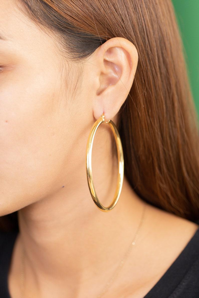 60mm Hoop Earrings, Large Hoop Earrings for Women, Statement Hoops, Classic Modern Hoop Earrings, Valentine's Day Gift
