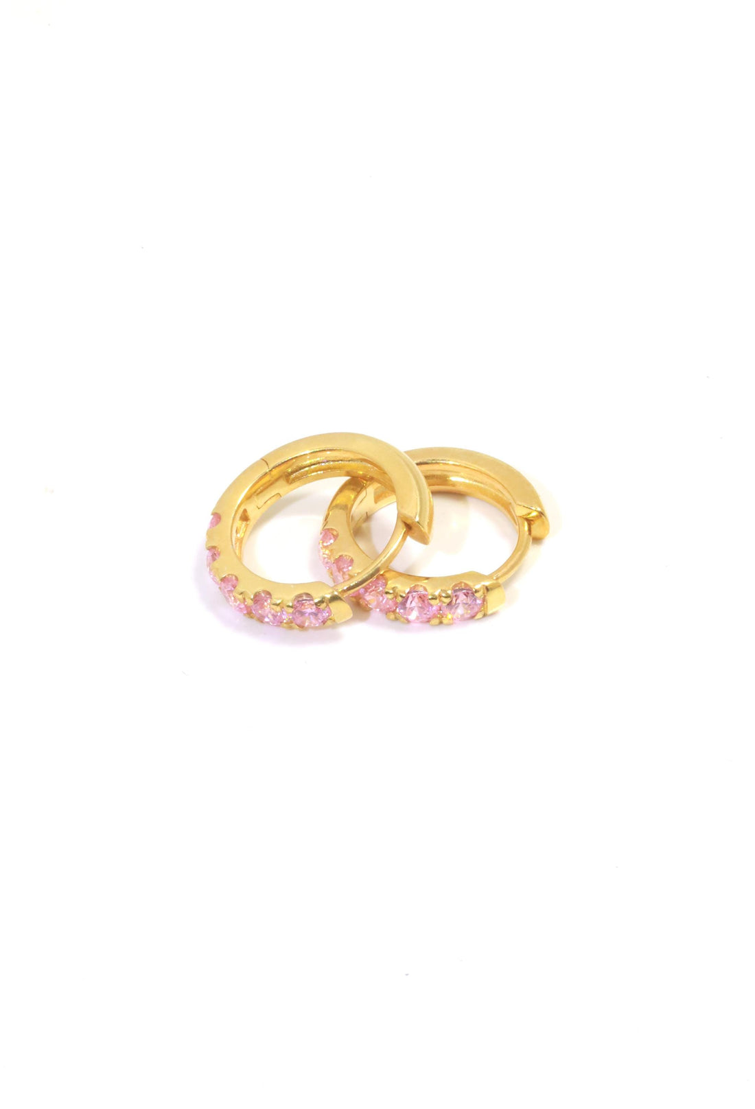 Five Stones Pink Sapphire Hoop Earring, September Birthstone Gifts, Huggie Hoops, Minimal Hoop Earring