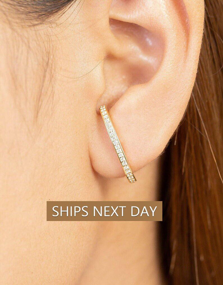 Pink Sapphire Ear Lobe Cuff Earrings, September Birthstones, Dainty Suspender Earrings, Dainty Stud Lobe Cuff