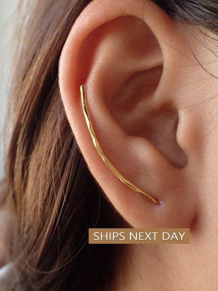 Ear Climber Earrings / Long Ear Climber / Ear Crawlers Earrings / Ear Climber Earrings Gift for Women / Bar Earrings / Holiday Gift for Her