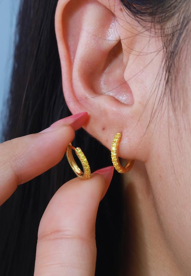 Peridot Hoop Earrings, August Birthstone Gifts, Huggies Hoop Earrings, Minimal Hoop Earrings