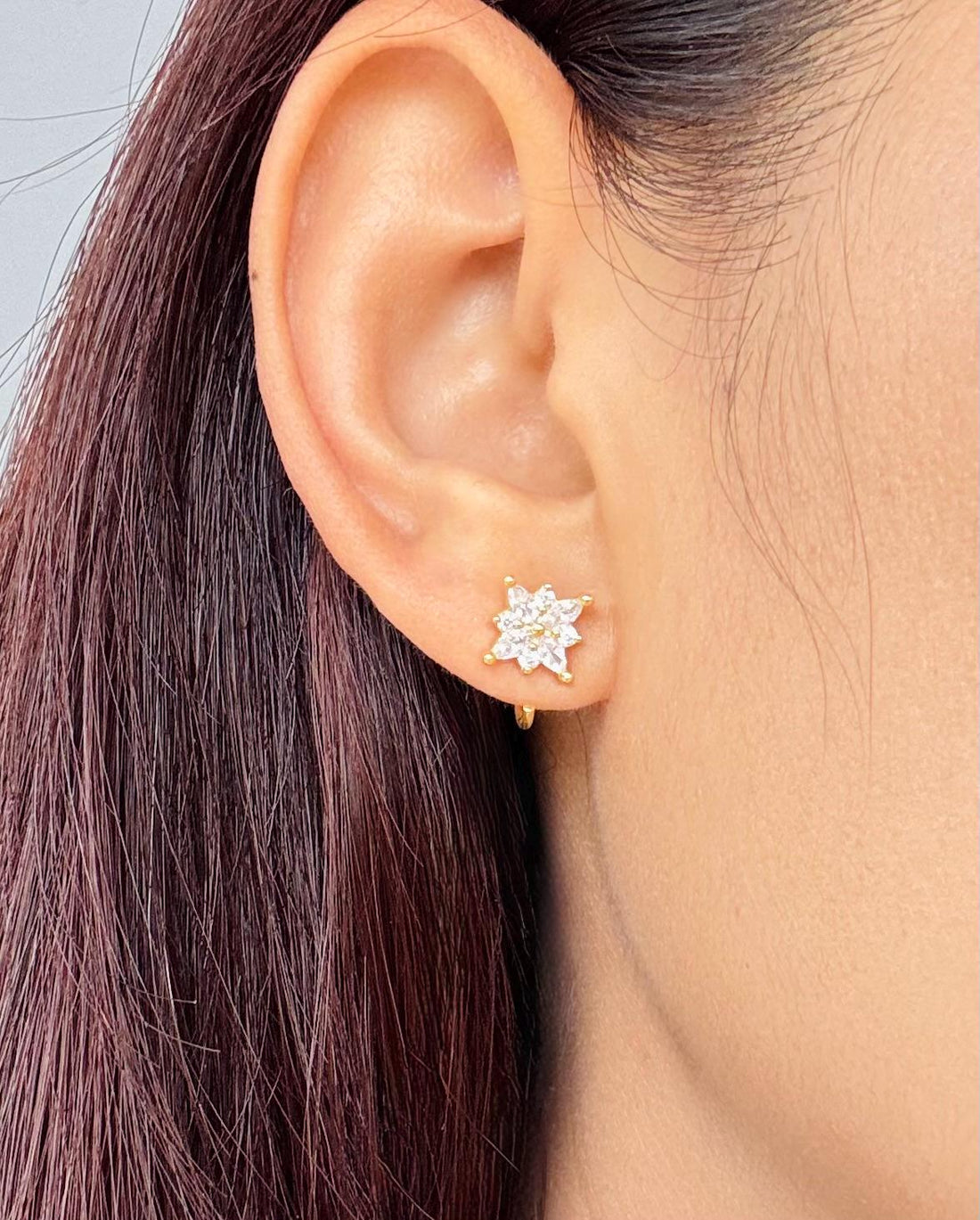 Sparkle Open Huggies Earrings 18K Gold Crystal Sparkle Hoop Earrings Silver Sparkly Hoop Earrings Elegant Sparkle Huggies