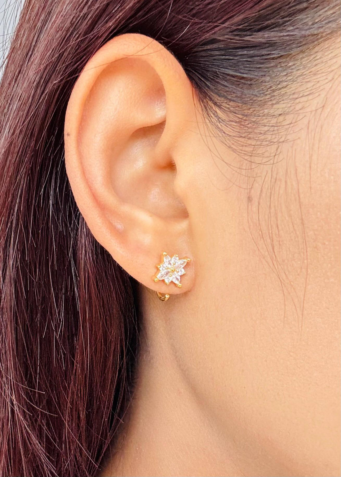 Sparkle Open Huggies Earrings 18K Gold Crystal Sparkle Hoop Earrings Silver Sparkly Hoop Earrings Elegant Sparkle Huggies