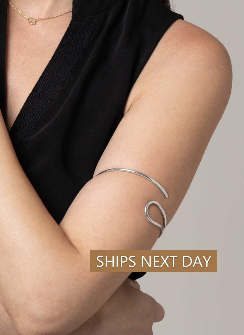 Upper Cuff Bracelet, Simple Arm Band, Open Cuff Bracelet for Women, Arm Bracelet Gift for Her, Upper Arm Jewelry