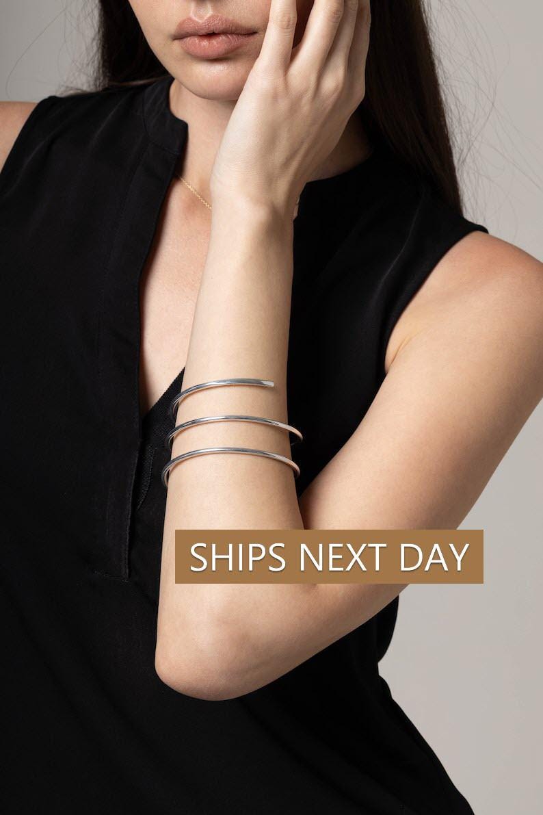 Minimalist Upper Arm Band, Open Cuff Bracelet, Cuff Bracelet for Women, Bridesmaids Gift, Upper Arm Jewelry