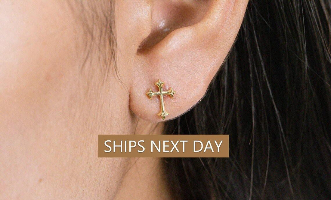 Cross Stud Earrings, Stud Earrings, Religious Earrings Gifts, Minimalist Earrings, Gift For Her