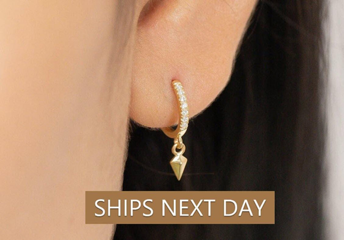Geometric Hoop Earrings, Dangle Drop Geometric Earrings, Hexagon Earrings, Simulated Diamonds Gold Hoop Earrings