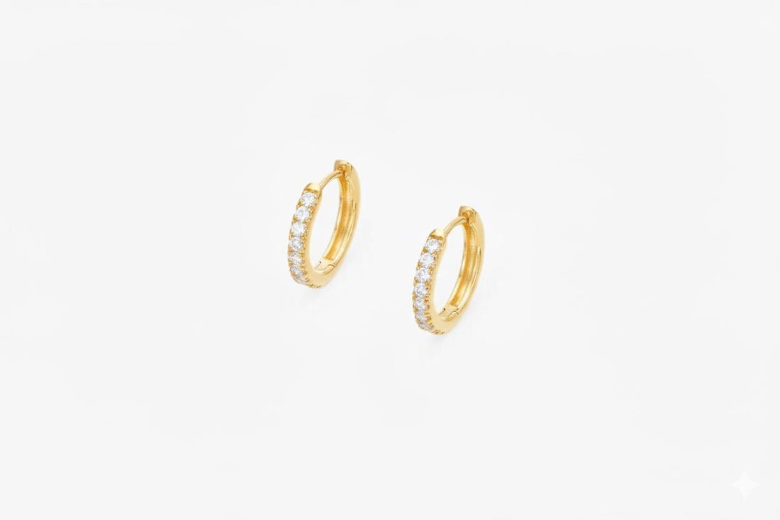 Diamonds Hoop Earrings, Huggies Earrings, Huggies Hoop Earrings, Minimal Hoop Earrings, In Stock