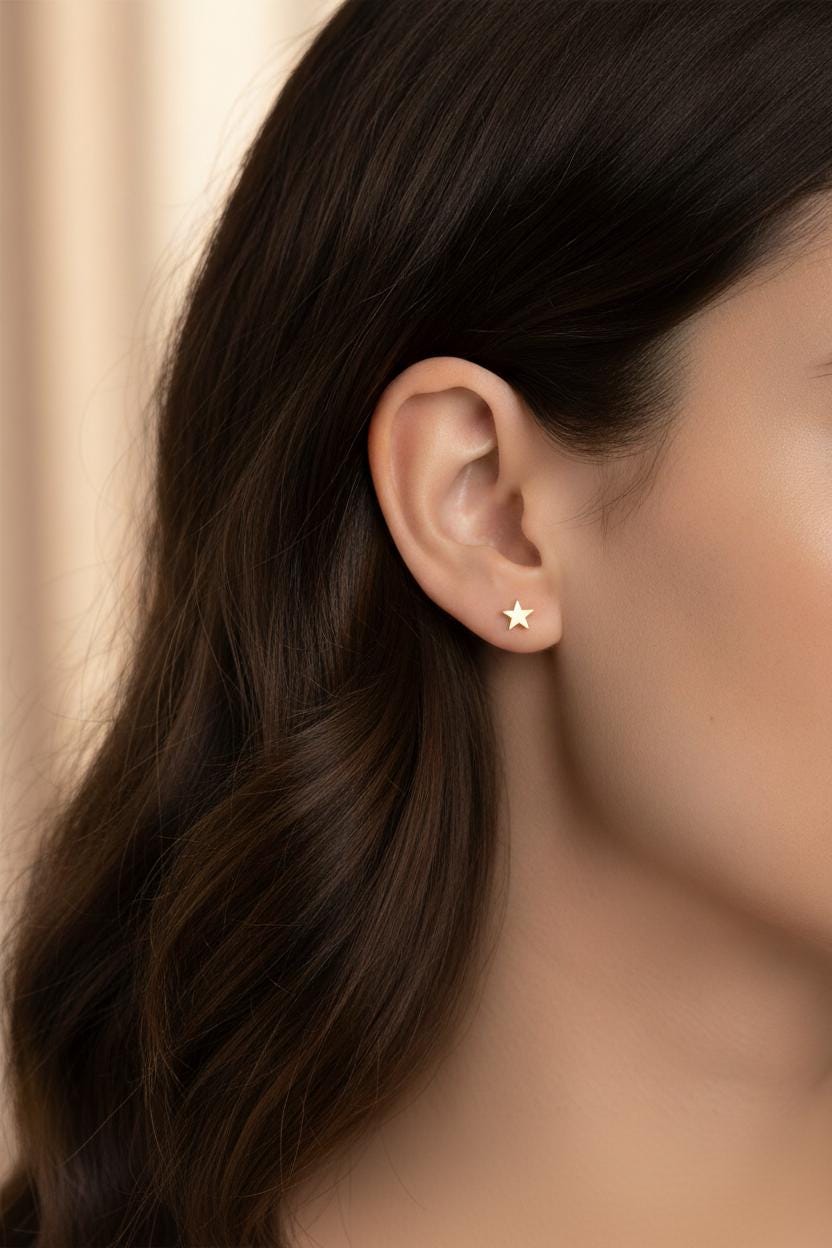 Baby Gold Star Stud Earrings, Star Earrings, Tiny Star Earrings, Minimalist Earrings for Women