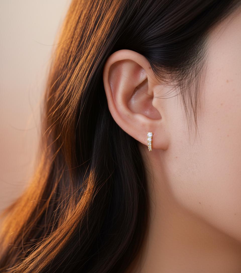 Diamond Bar Stud Earrings, April Birthstone Earrings, Dainty Minimalist Diamond Studs, Bridesmaid Bridal Gift for Her