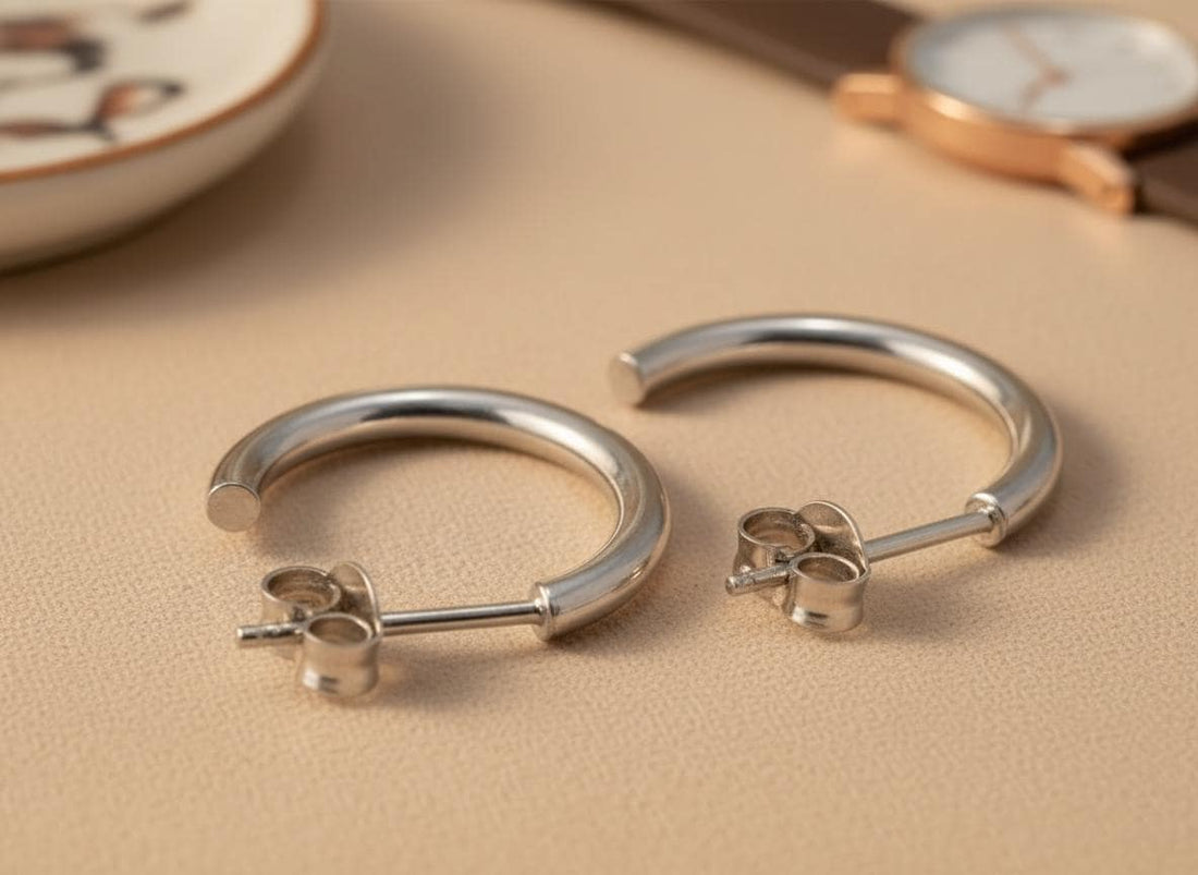 Hoop Earrings / Stud Hoops Earrings / Hollow Earrings / Minimalist Hoop Earrings Gift for Her / In Stock