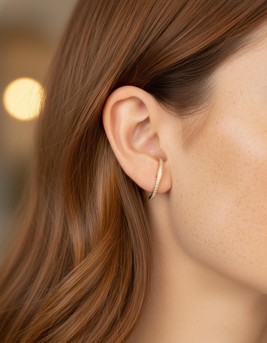 Tanzanite Ear Lobe Cuff Earrings, Dainty Suspender Earrings, Dainty Stud Lobe Cuff, Minimalist Earrings Gift For Women, Last Minute Gifts