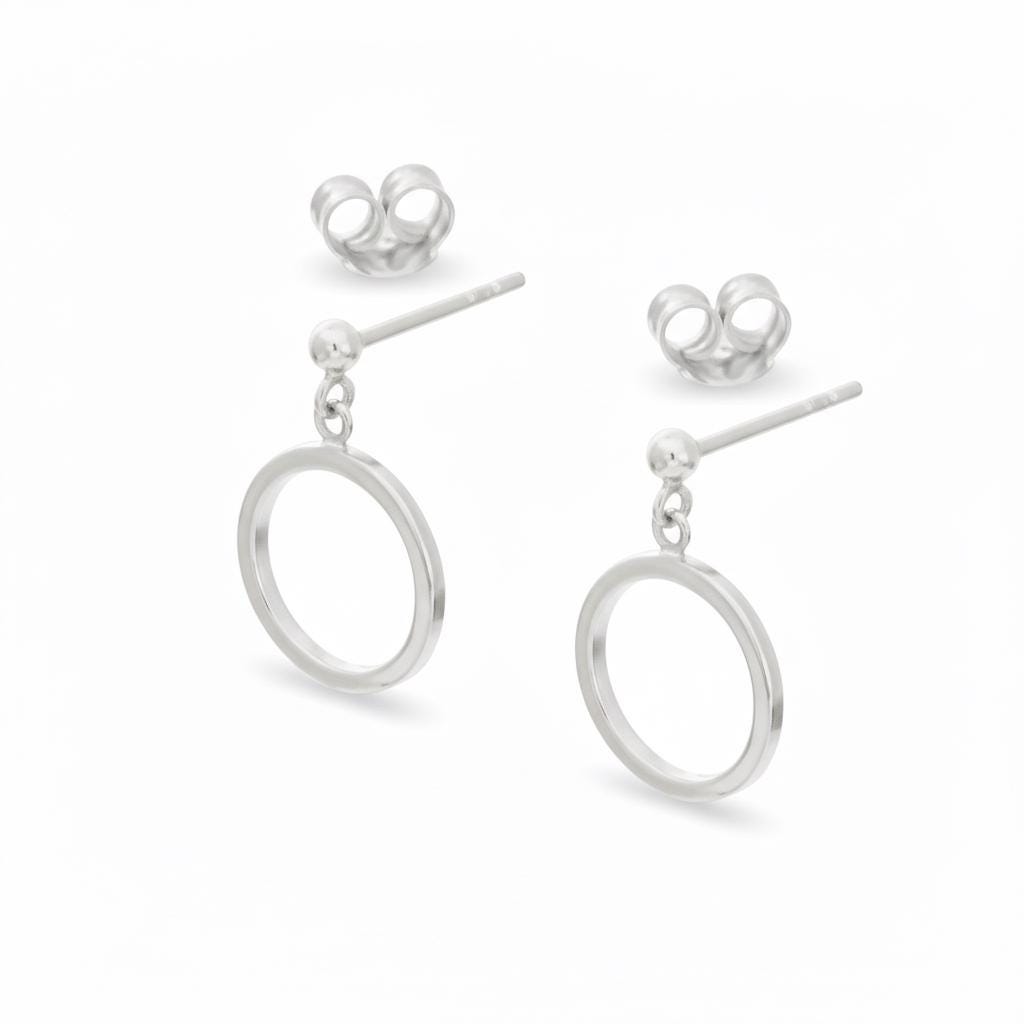 Open Circle Stud Earrings, Circle Drop Earrings, Dainty Stud Earrings, Minimalist Earrings Gift for Women