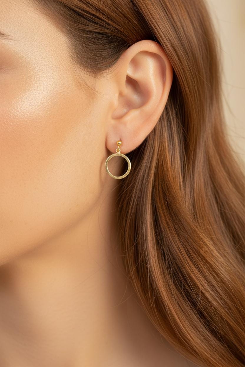 Open Circle Stud Earrings, Circle Drop Earrings, Dainty Stud Earrings, Minimalist Earrings Gift for Women