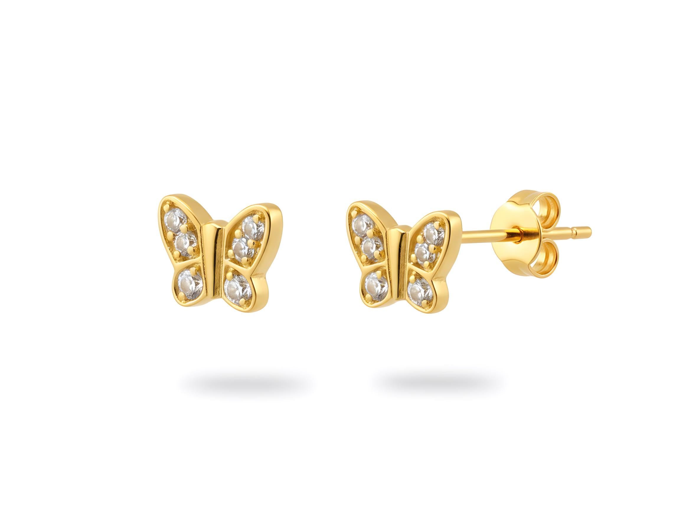 Butterfly Stud Earrings, Stackable Butterfly Earrings, Delicate Butterfly Earrings Gift for Women, Best Friend Gift, In Stock
