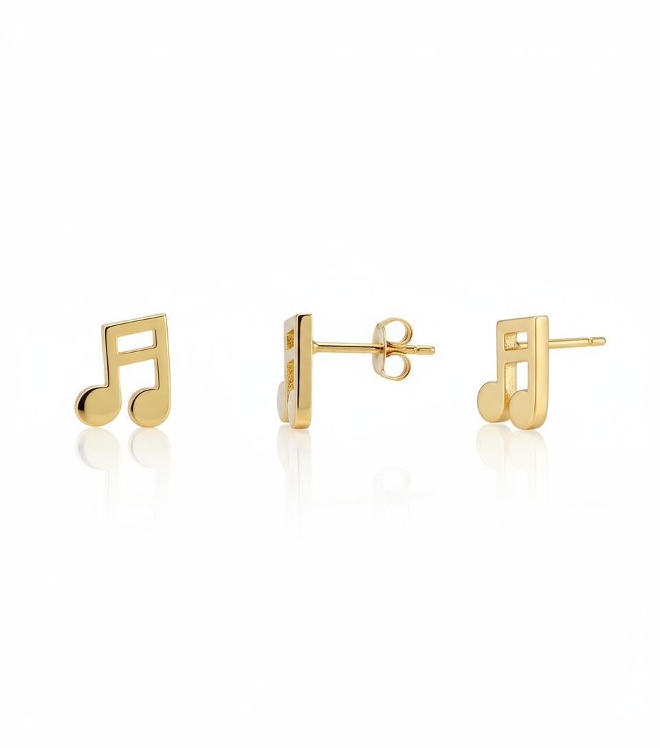 Semiquaver Music Note Stud Earrings Black Sixteenth Note Earrings Gift for Music Teacher Dainty Earrings for Music Lover Jewelry