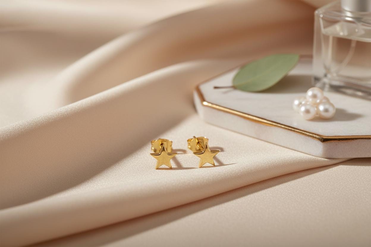 Baby Gold Star Stud Earrings, Star Earrings, Tiny Star Earrings, Minimalist Earrings for Women