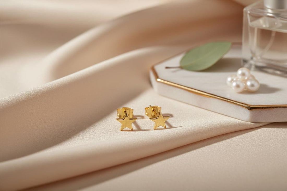 Baby Gold Star Stud Earrings, Star Earrings, Tiny Star Earrings, Minimalist Earrings for Women