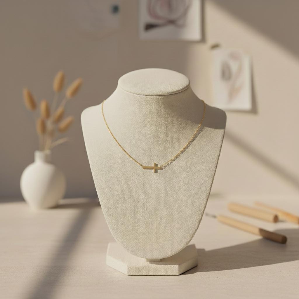 Minimalist Cross Necklace Dainty Cross Charm Religious Necklace Gift for Her Small Gold Cross Necklace Christian Jewelry for Women