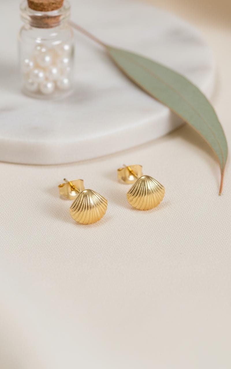 Shell Stud Earrings, Sea Shell Stud Earrings, Ocean Stud Earrings, Tiny Shell Earrings for Women, Valentine's Day Gift