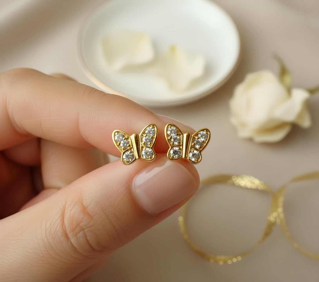 Butterfly Stud Earrings, Stackable Butterfly Earrings, Delicate Butterfly Earrings Gift for Women, Best Friend Gift, In Stock