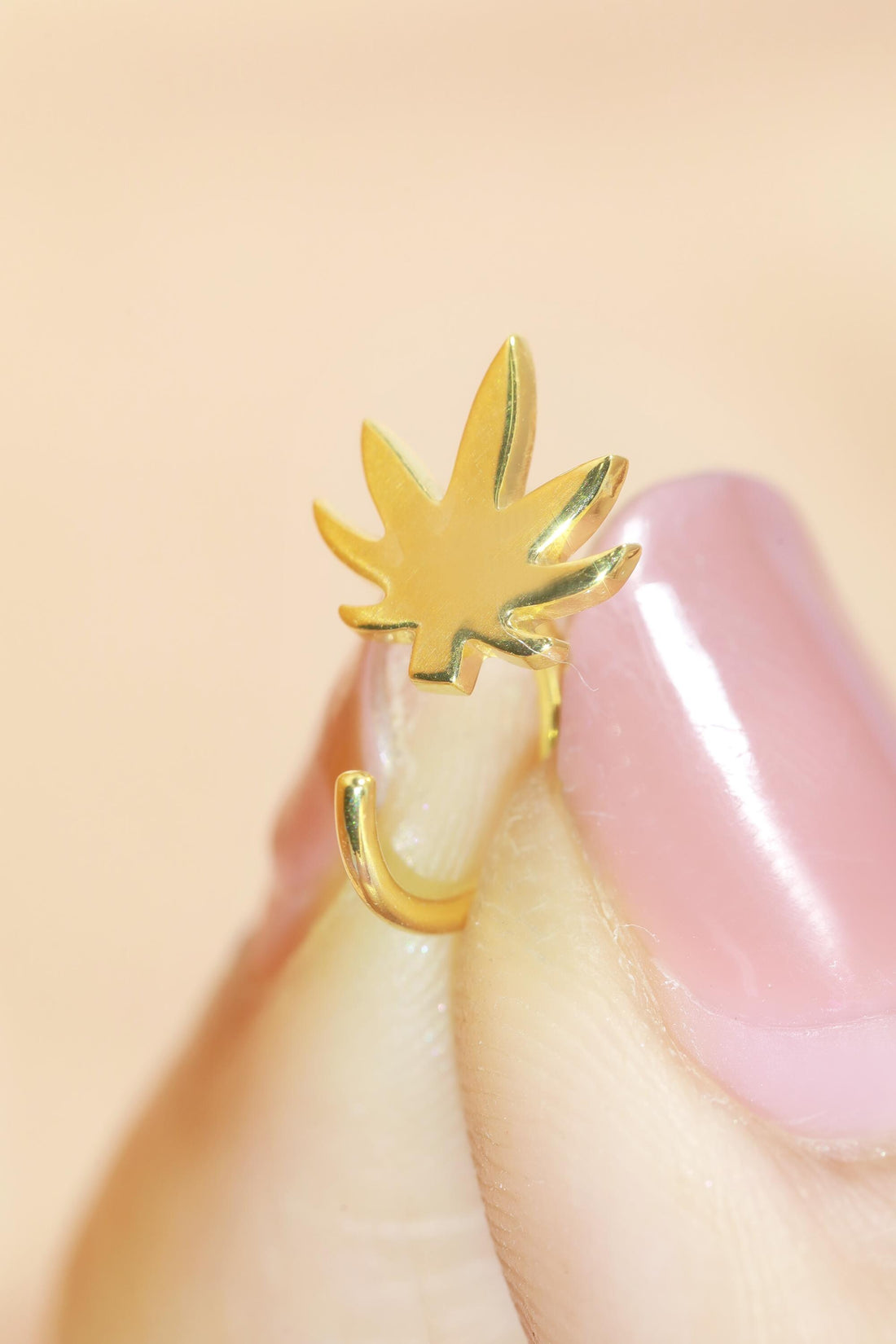 Cannabis Leaf Huggies Earrings Marijuana Leaf Open Hoop Earrings Weed Leaf Huggie Hoops Pot Leaf Hoop Earrings Hemp Leaf Huggie Earrings