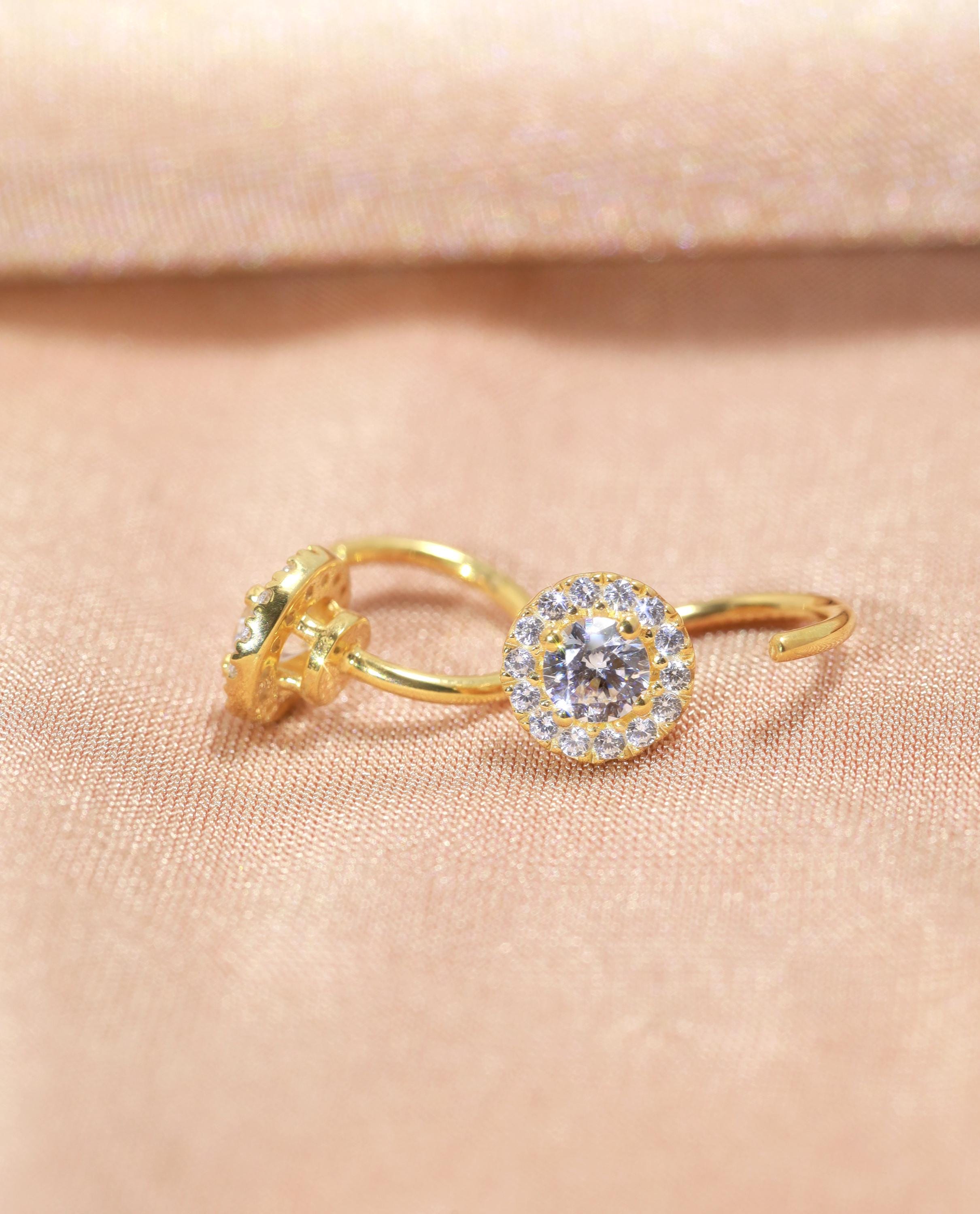 Diamond Halo Open Huggies Earrings Silver Diamond Halo Hoops Sparkly Halo Huggie Earrings Minimalist Diamond Halo Hoops Gift for Her
