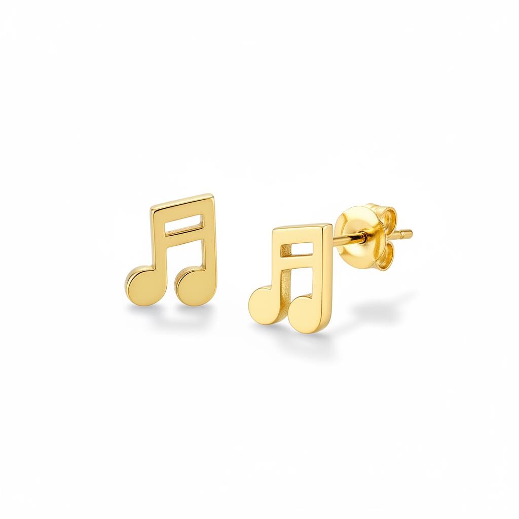 Semiquaver Music Note Stud Earrings Black Sixteenth Note Earrings Gift for Music Teacher Dainty Earrings for Music Lover Jewelry