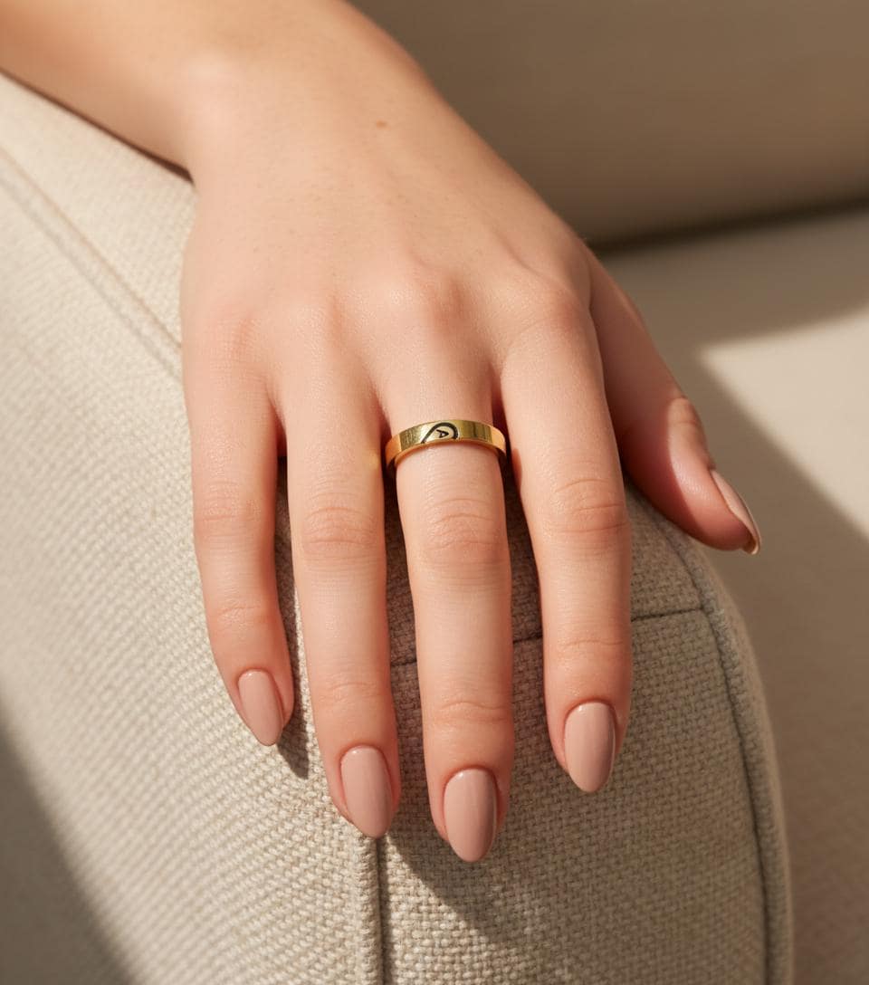 His and Her Matching Couple Rings, Engraved Initial Rings, Personalized Anniversary Gift for Women