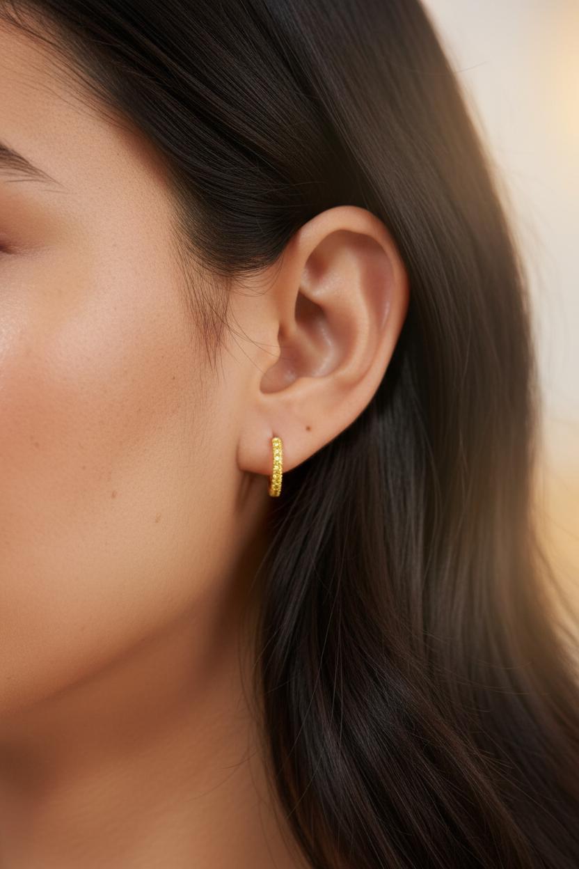Peridot Hoop Earrings, August Birthstone Gifts, Huggies Hoop Earrings, Minimal Hoop Earrings
