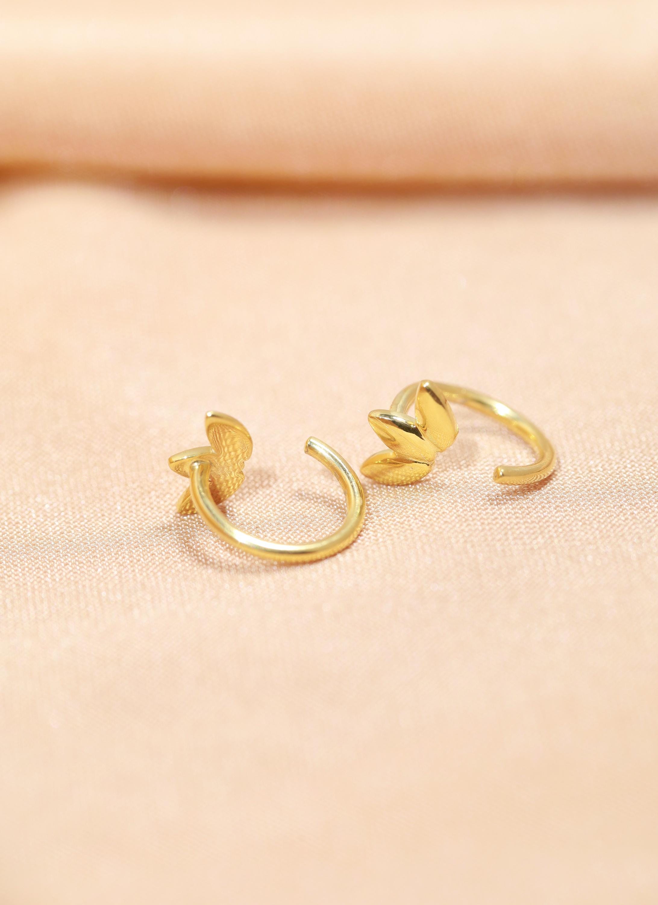 Marquise Open Huggies Earrings 18K Gold Flower Hoop Earrings Silver Huggie Hoops Minimalist Floral Hoops Small Hoop Earrings