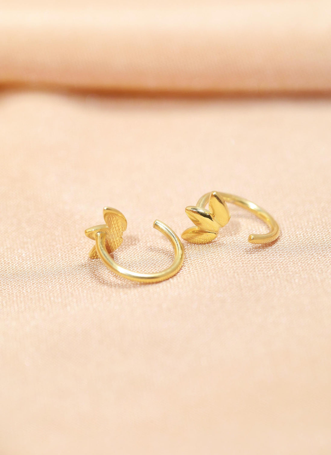 Marquise Open Huggies Earrings 18K Gold Flower Hoop Earrings Silver Huggie Hoops Minimalist Floral Hoops Small Hoop Earrings