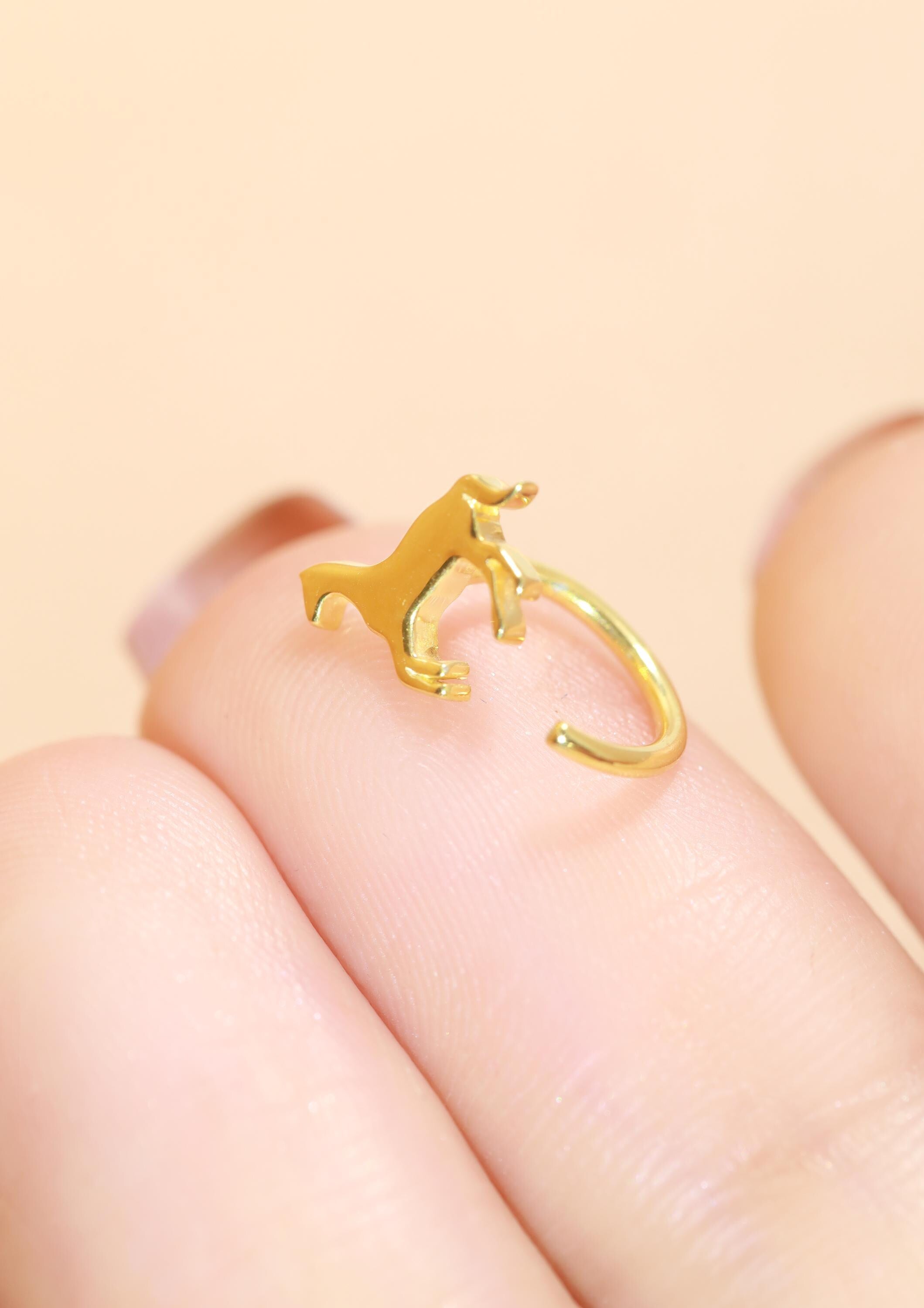 Horse Open Huggies Earrings Gold Horse Hoop Earrings Silver Horse Huggie Hoops Dainty Horse Hoop Earrings Horse Charm Huggies