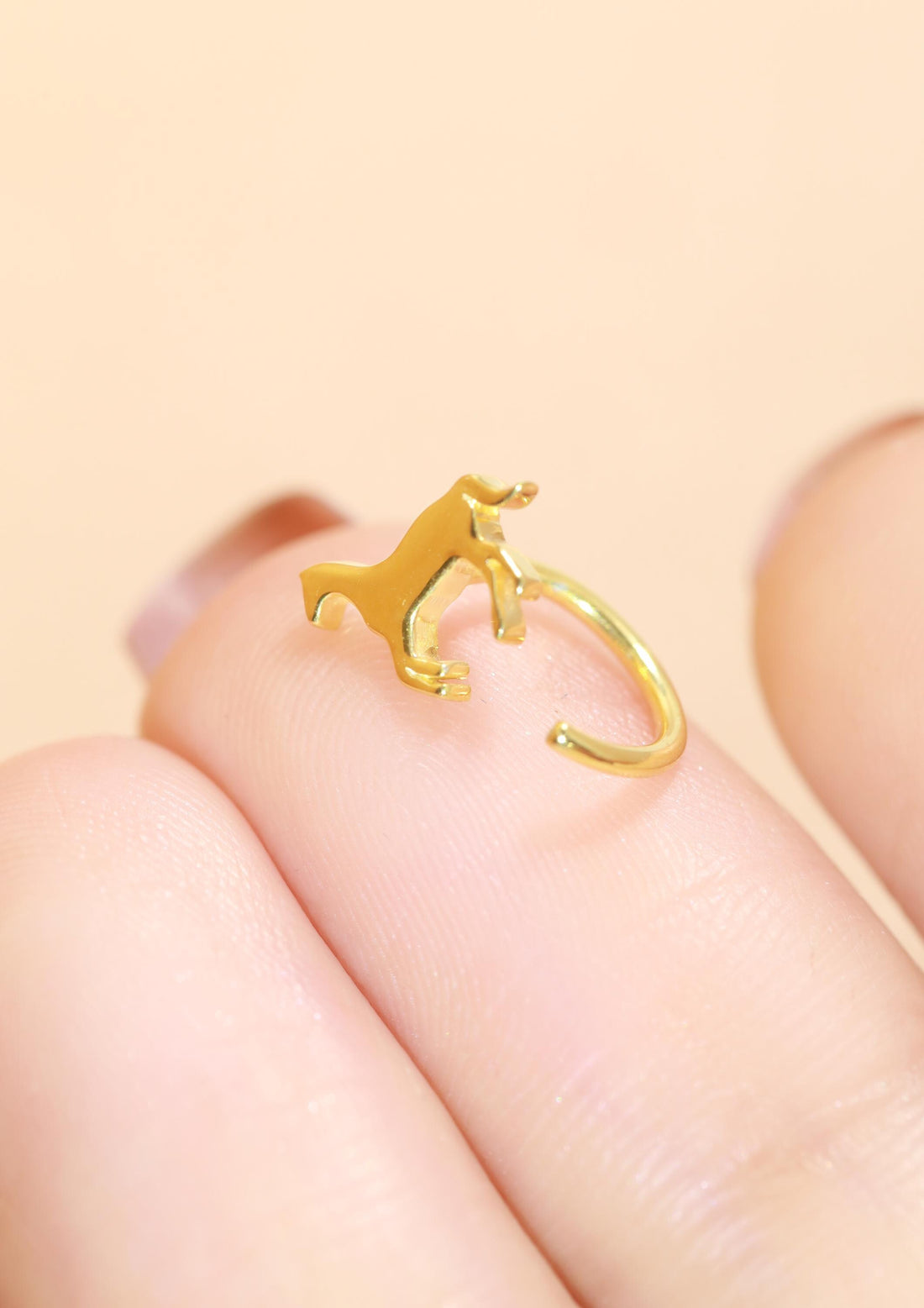 Horse Open Huggies Earrings Gold Horse Hoop Earrings Silver Horse Huggie Hoops Dainty Horse Hoop Earrings Horse Charm Huggies