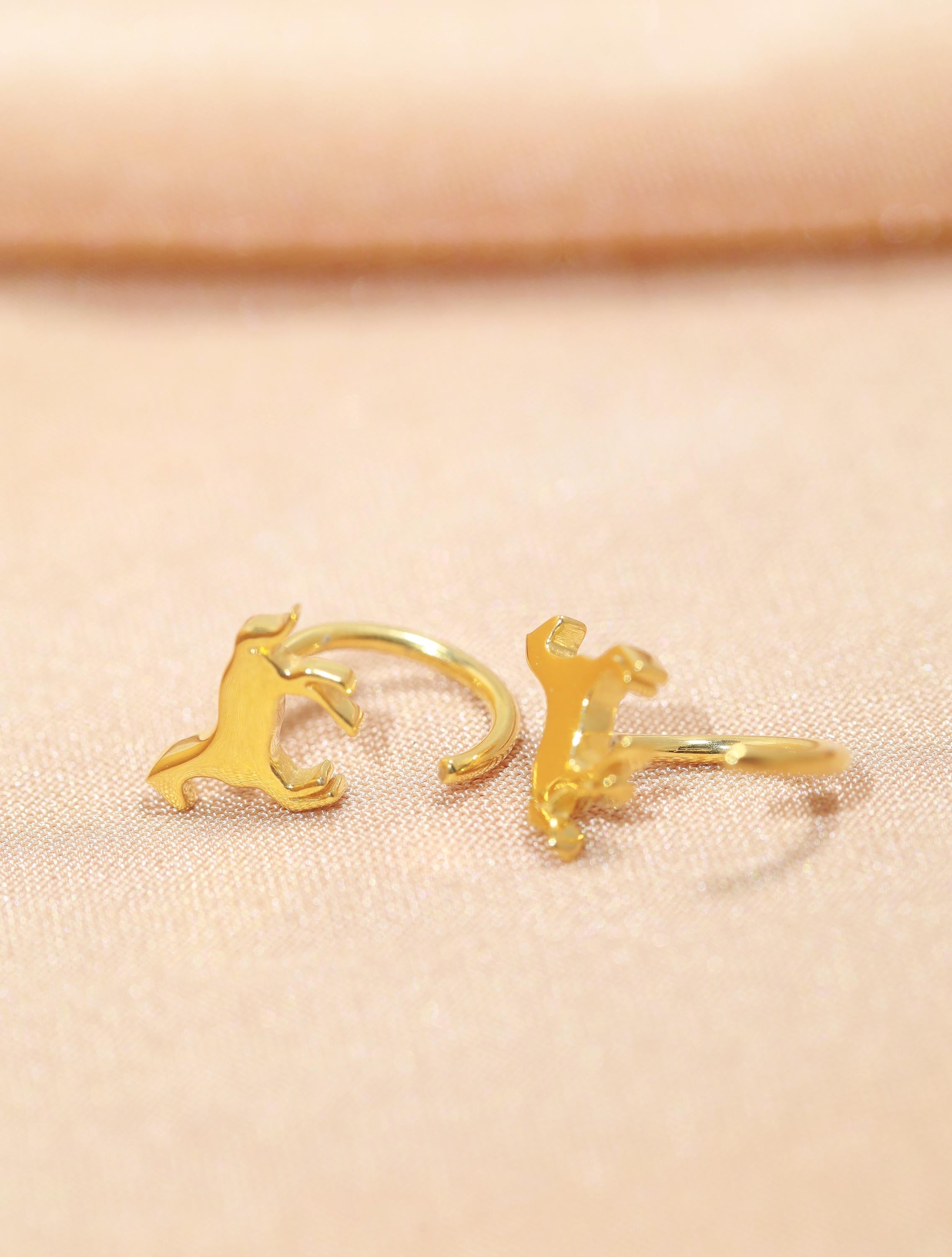 Horse Open Huggies Earrings Gold Horse Hoop Earrings Silver Horse Huggie Hoops Dainty Horse Hoop Earrings Horse Charm Huggies