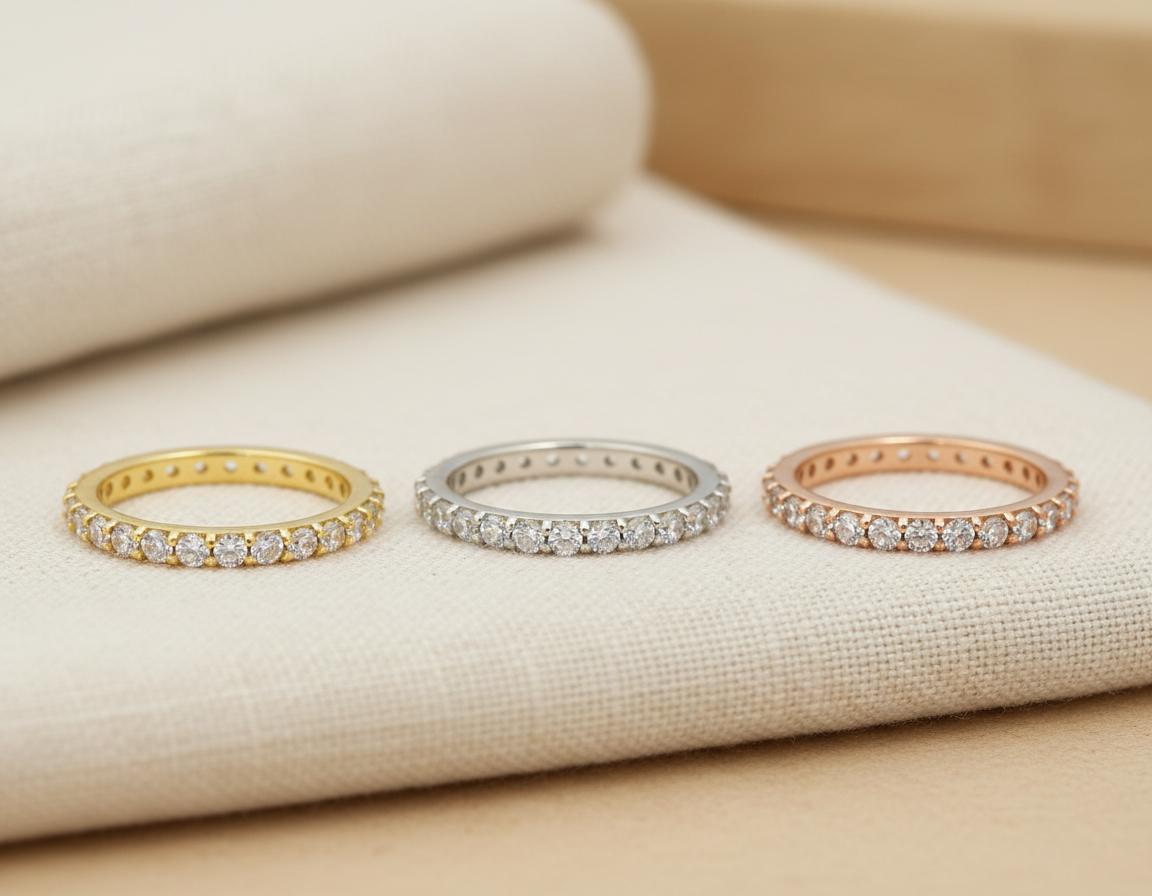 Moissanite Wedding Band, Delicate Stackable Ring for Women, 1.3mm 1.5mm 1.8mm 2.0mm 2.2mm Matching Ring, Gift for Her