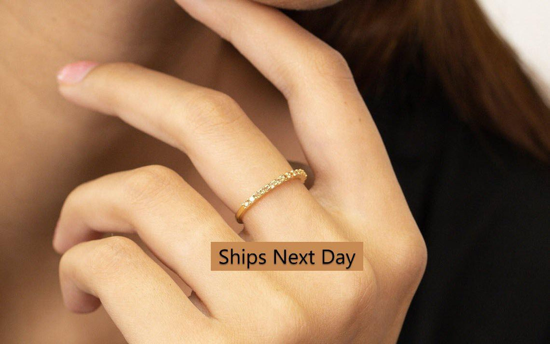 Shared Prong Citrine Wedding Band, November Birthstone Ring, Classic Wedding Ring, Women Wedding Band