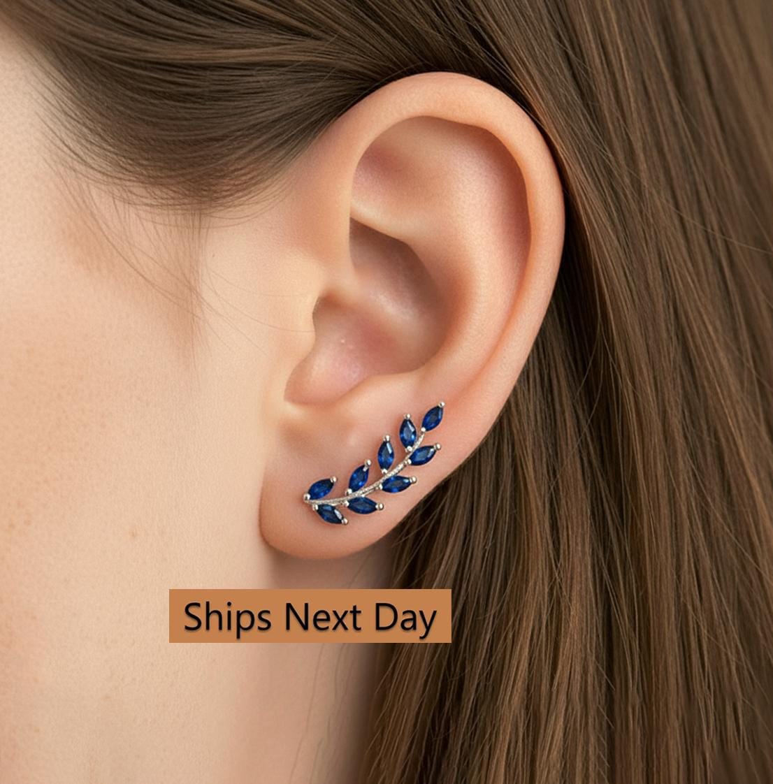 Climber Earrings Gift for Mom, Mother’s Day Earrings Gift, Birthday Gift for Mom, Gift for Sister, Gift for Wife, September Birthstone Gift
