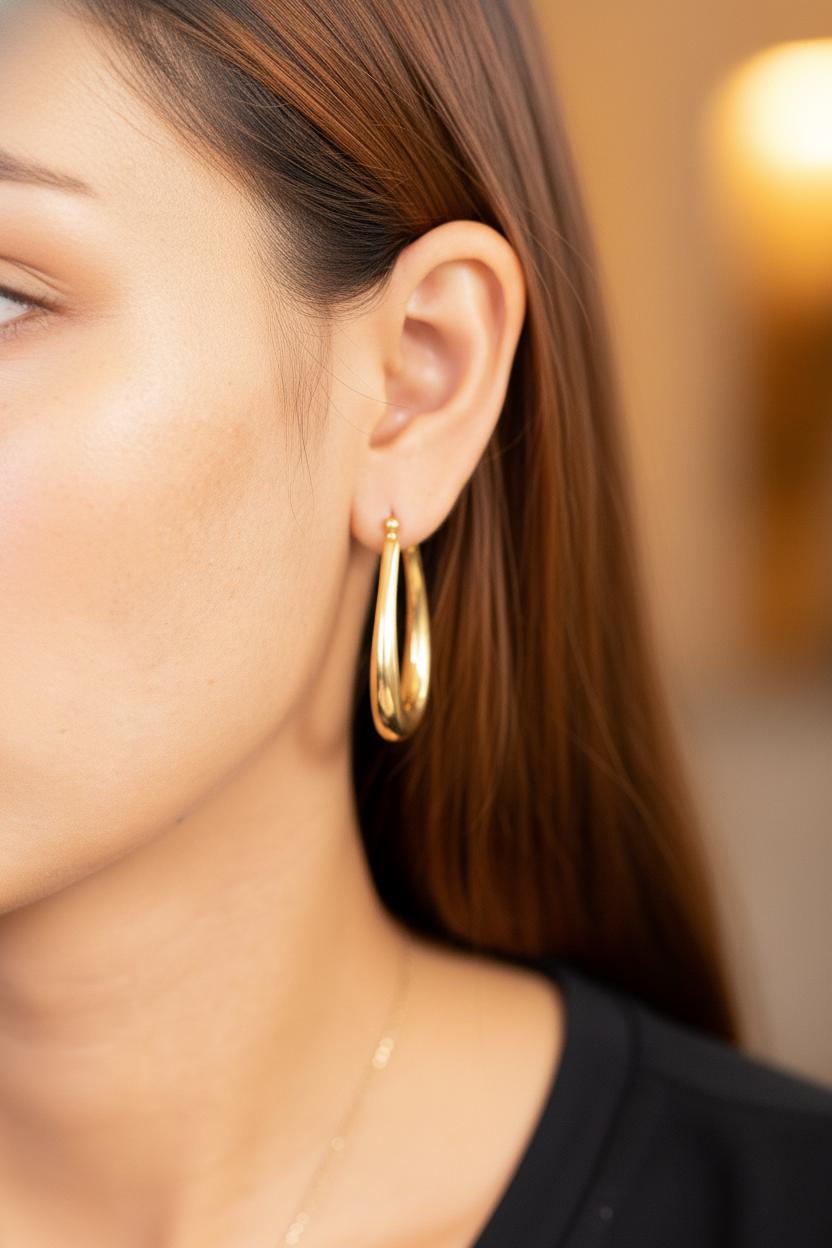 20 MM Minimalist Chunky Hoop Earrings, Minimalist Chunky Hoops, Thick Earring for Women, Plain Bold Hoops