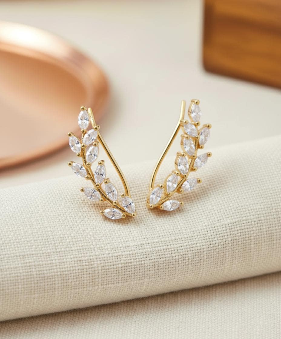 Marquise Unique Earring Climber / Ear Crawlers Earrings / Ear Climber Earring / Bridesmaid Gift / Minimalist Earrings / Valentine's Day Gift